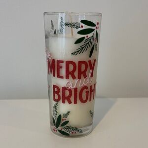 PIER 1 Imports Be Merry and Bright Holiday Candle Festive Design hanging bell